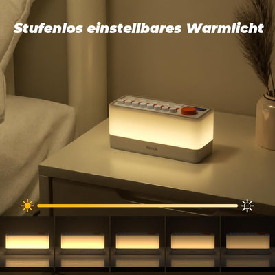 RIENOK Bluetooth Lautsprecher mit Licht Nachttischlampe 11 Farbe RGB Licht Dimmbar Nachtlicht 8 Natu