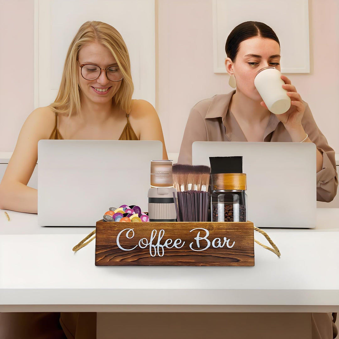 Kaffee-Station Veranstalter, Holz Kaffee-Bar Station mit Griff K Cup Veranstalter Kaffeepods-Halter