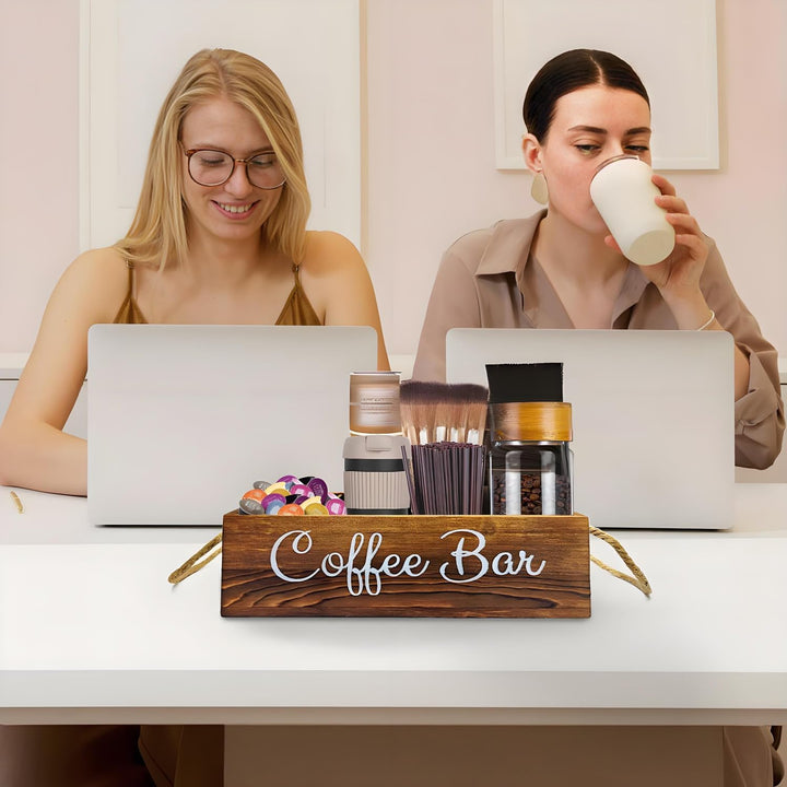 Kaffee-Station Veranstalter, Holz Kaffee-Bar Station mit Griff K Cup Veranstalter Kaffeepods-Halter
