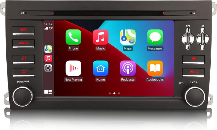Erisin 8-Kern Android 14 4GB RAM+64GB ROM Autoradio Bluetooth für Porsche Cayenne 7 Zoll GPS Navigat