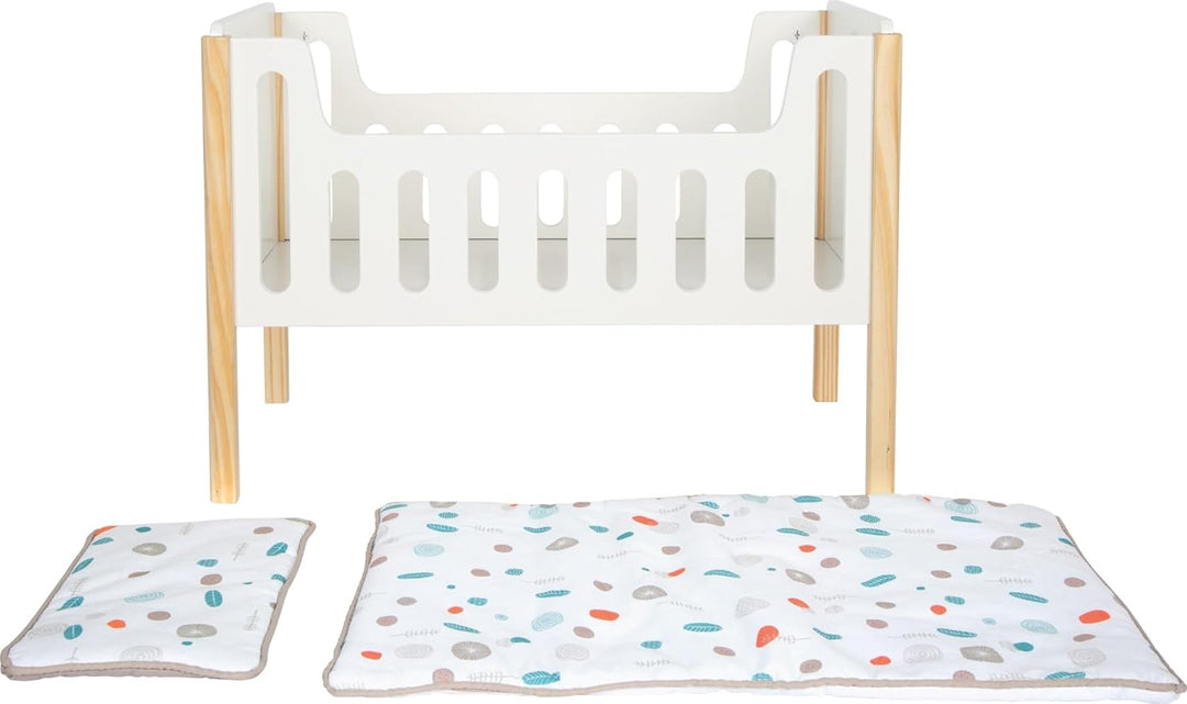 small Foot Cuna de Madera para muñecas Little Button, Incl. Ropa de Cama, para niños a Partir de 3 a