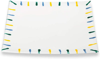 GMUNDNER KERAMIK Platzteller eckig Grösse: l= 31 cm x b= 31 cm x h= 2.8 cm Buntgeflammt Geschirr, ha