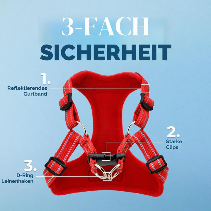 Voyager Verstellbares Hundegeschirr mit Reflektorstreifen by Best Pet Supplies - Strapazierfähige Ga