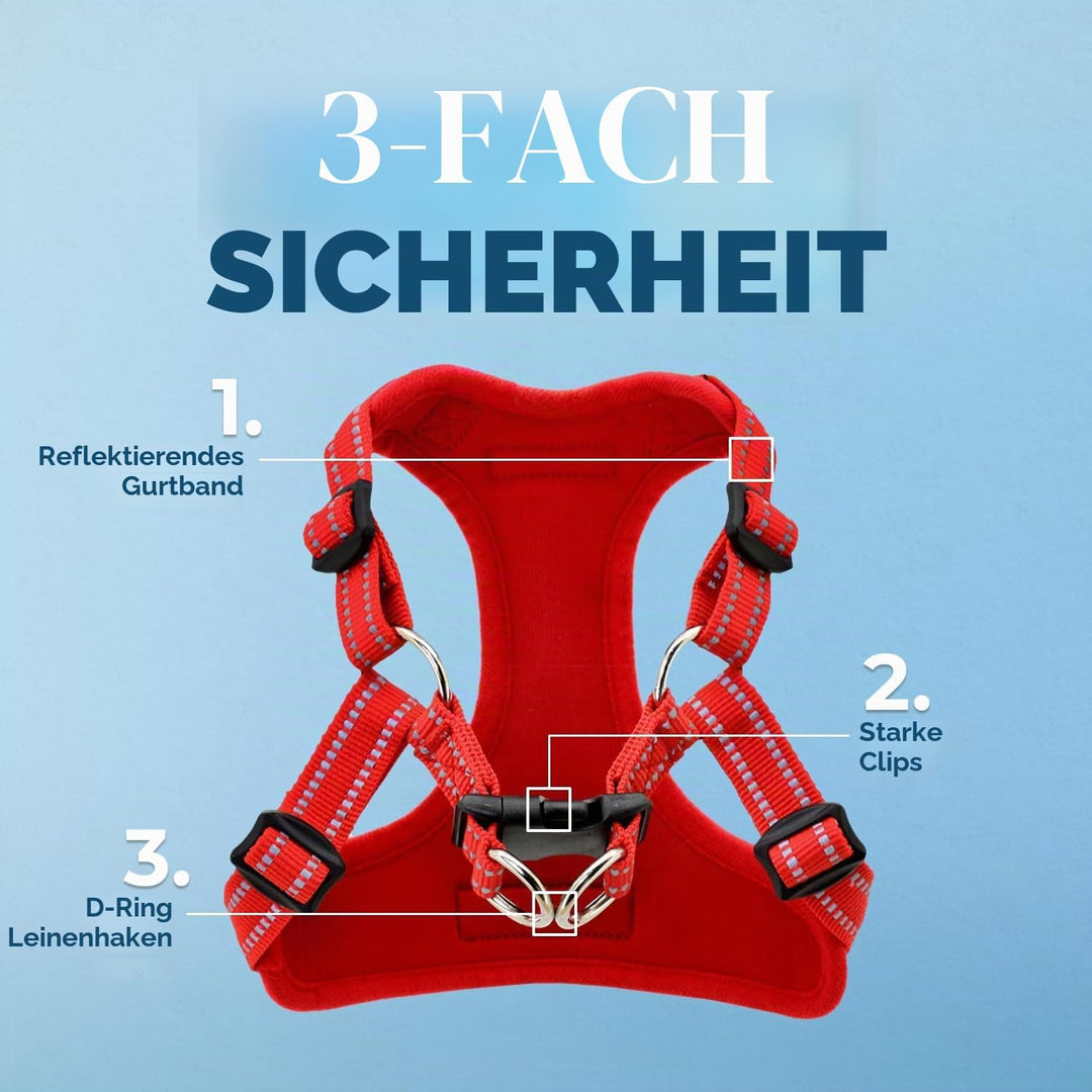 Voyager Verstellbares Hundegeschirr mit Reflektorstreifen by Best Pet Supplies - Strapazierfähige Ga