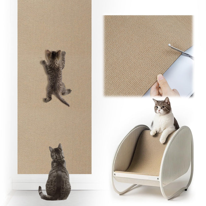 Selbstklebend Kratzbretter Dunkles Khaki Katze Kratzteppich Katze Kratzmatte Katze Wand Teppich Katz
