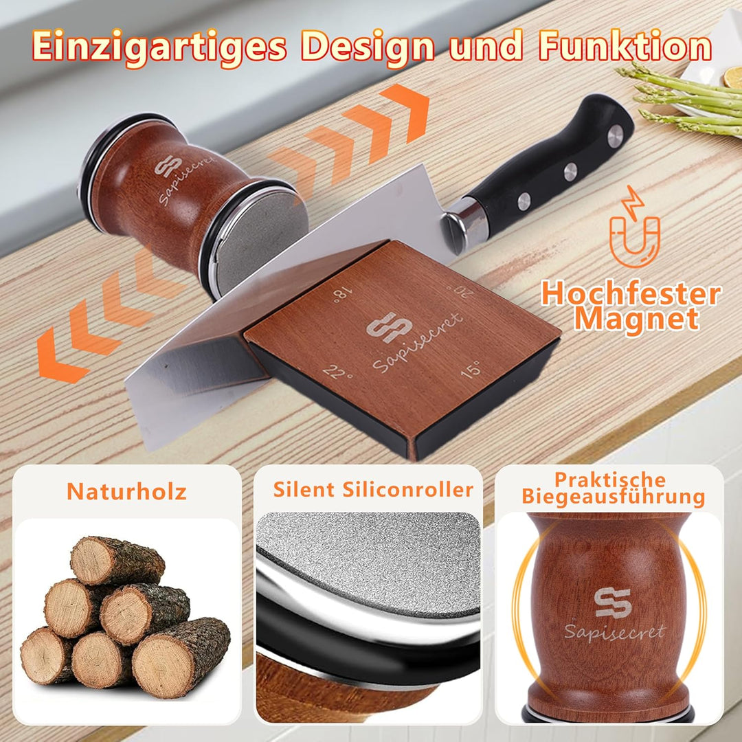 Manuelle Magnetischer Rollenschärfer Messerschärfer für Küchenmesser, Professioneller Messerschärfer