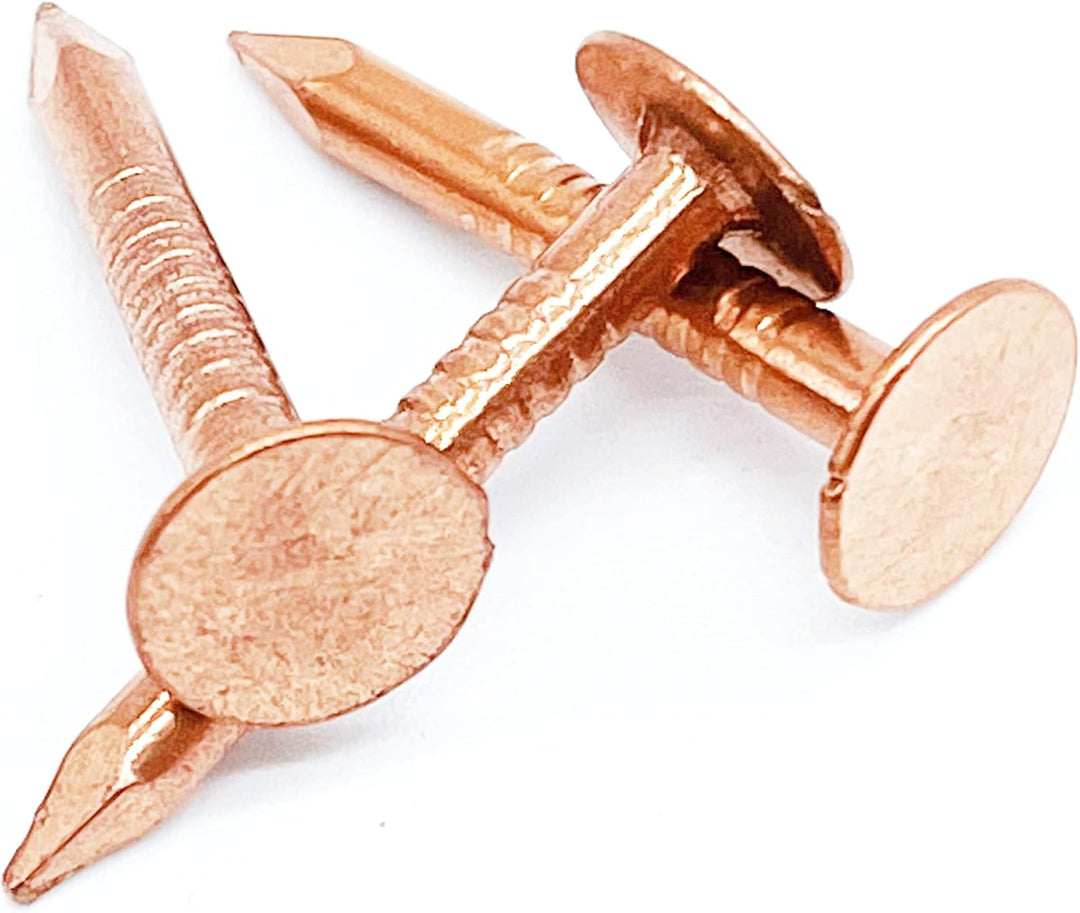 Dubbs Hardware - 2,5 cm Kupfernägel für Dachdecker, 100 Nägel, massives reines Kupfer, Schiefer, bli