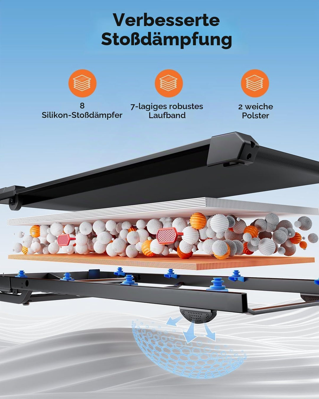 laufband für zuhause mit Neigung, 5 IN 1 Walking Pad mit 12% Steigung, 2.5HP Klappbar Laufband für Z