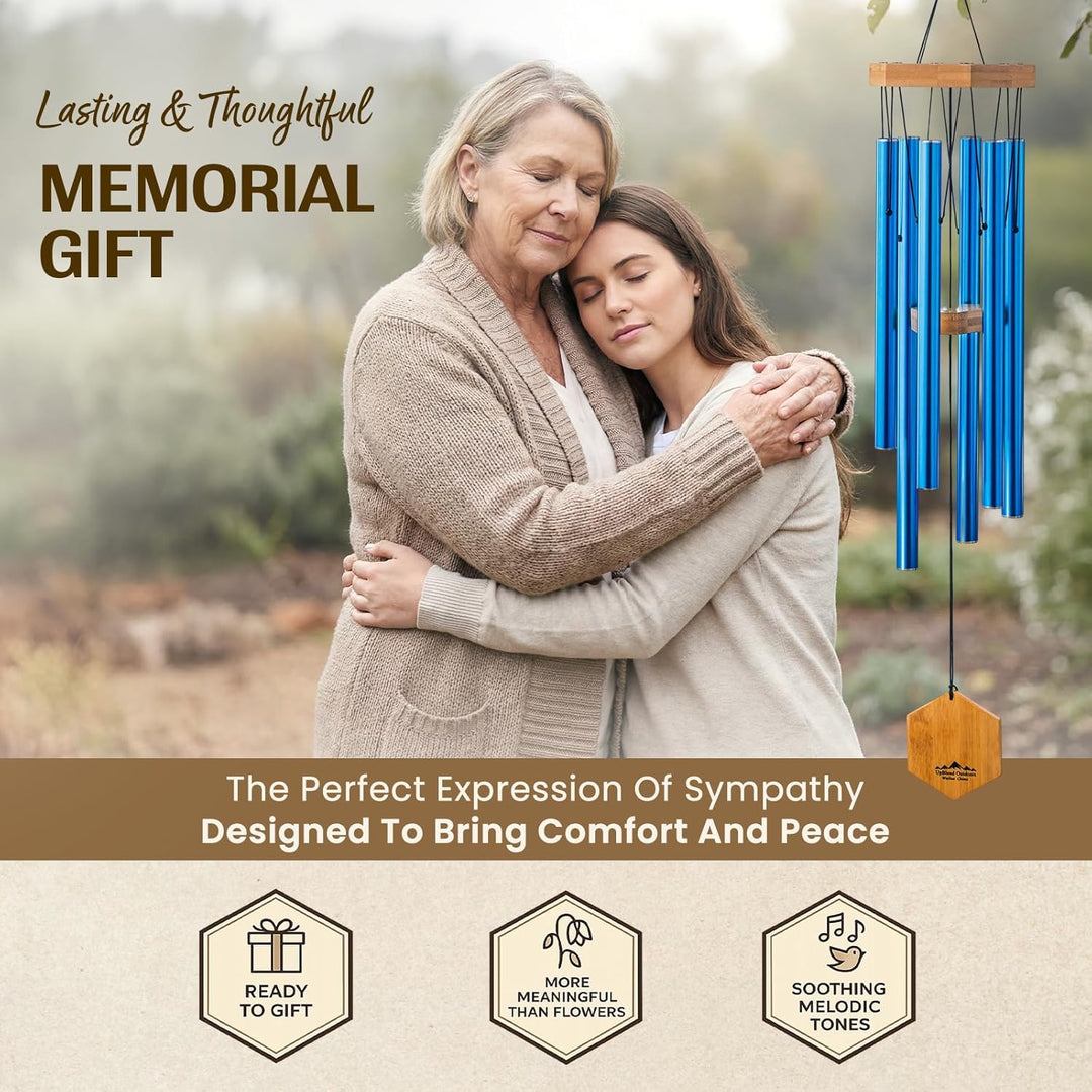 UpBlend Outdoors Windspiel für draussen – 73,7 cm blaues Windspiel für den Aussenbereich, Zen-Garten