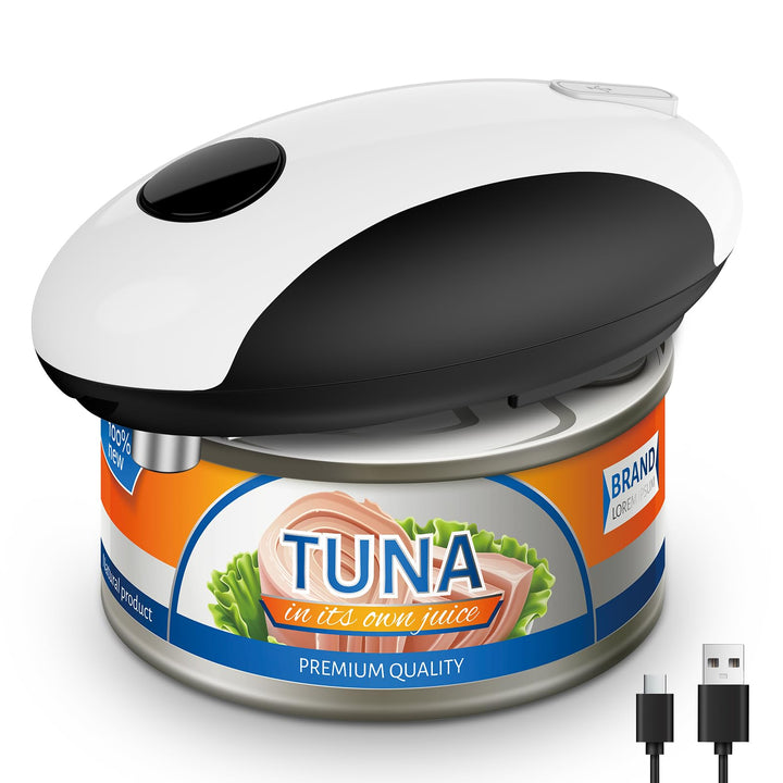 USB Wiederaufladbarer Elektrischer Dosenöffner – Batteriebetrieben, Automatischer One-Touch-Betrieb,