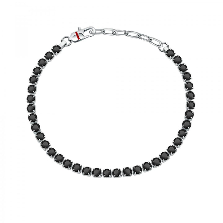 Sector No Limits TENNIS Herren Armband aus Stahl, Kristalle, Emaille - SANN46 Schwarz, Schwarz