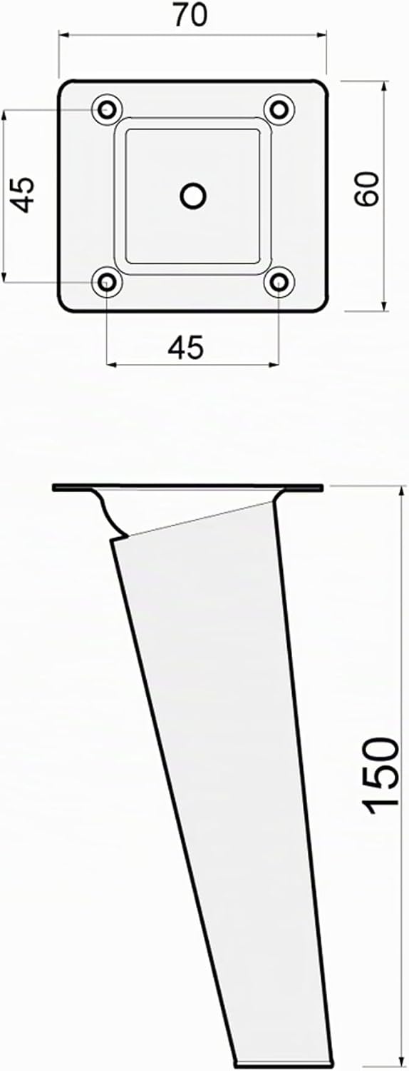 Sossai Möbelfüsse aus Massivholz Buche mit Öl-Finish, Clif Round HMF2, 15 cm hoch, rund, schräge Aus