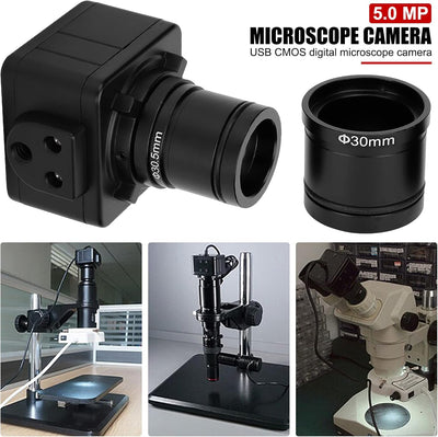 EVTSCAN 5MP CMOS Digitalkamera für USB-Mikroskope, mit C-Mount-Adapter, 25 FPS hohe Bildrate, Live-A