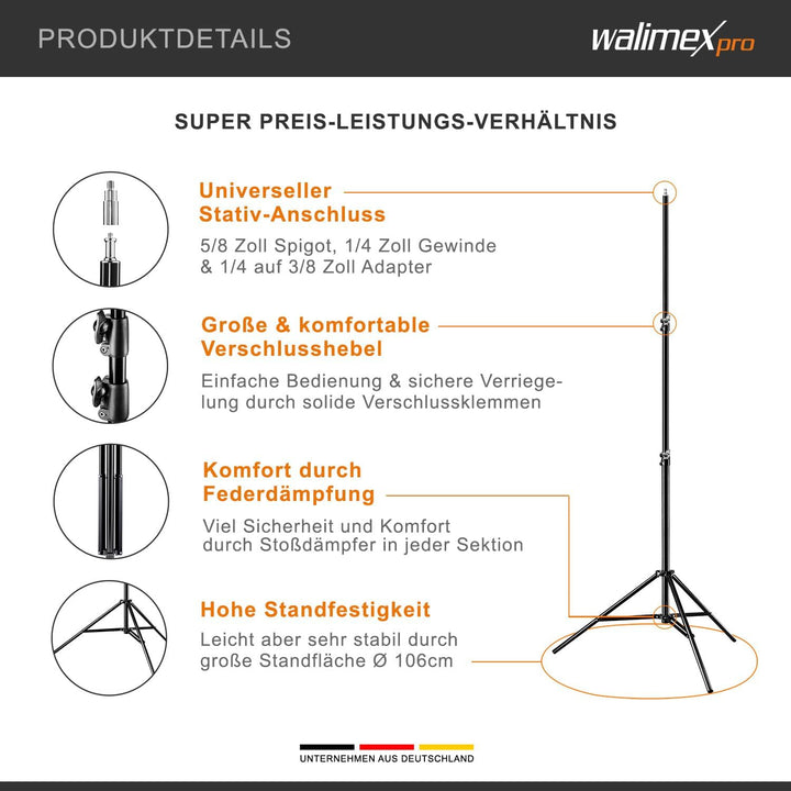 Walimex Pro Soft LED 300 Round Bi-Color, 2 Stück, schwarz