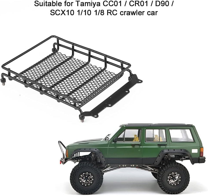 Dachträgerkorb, Dachgepäckträger Schwarz für SCX10 1/10 1/8 RC Car für CC01 / CR01 / D90 RC Crawler