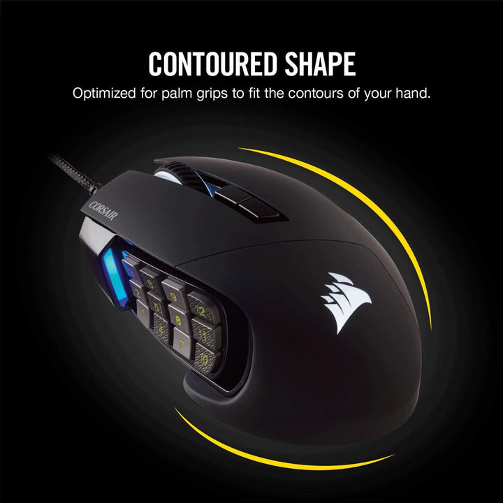 Corsair, USB, Scimitar Pro RGB – MMO Gaming Maus – 16.000 DPI optischer Sensor – 12 programmierbare