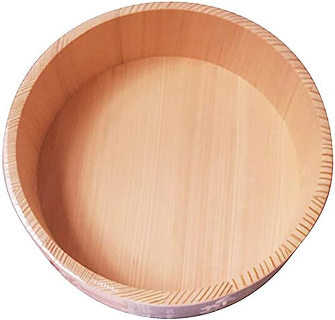 TIKUSAN Hangiri Sushi-Reis-Mischwanne aus Holz, Kupferband, hergestellt in Japan, aus Sawara-Zypress