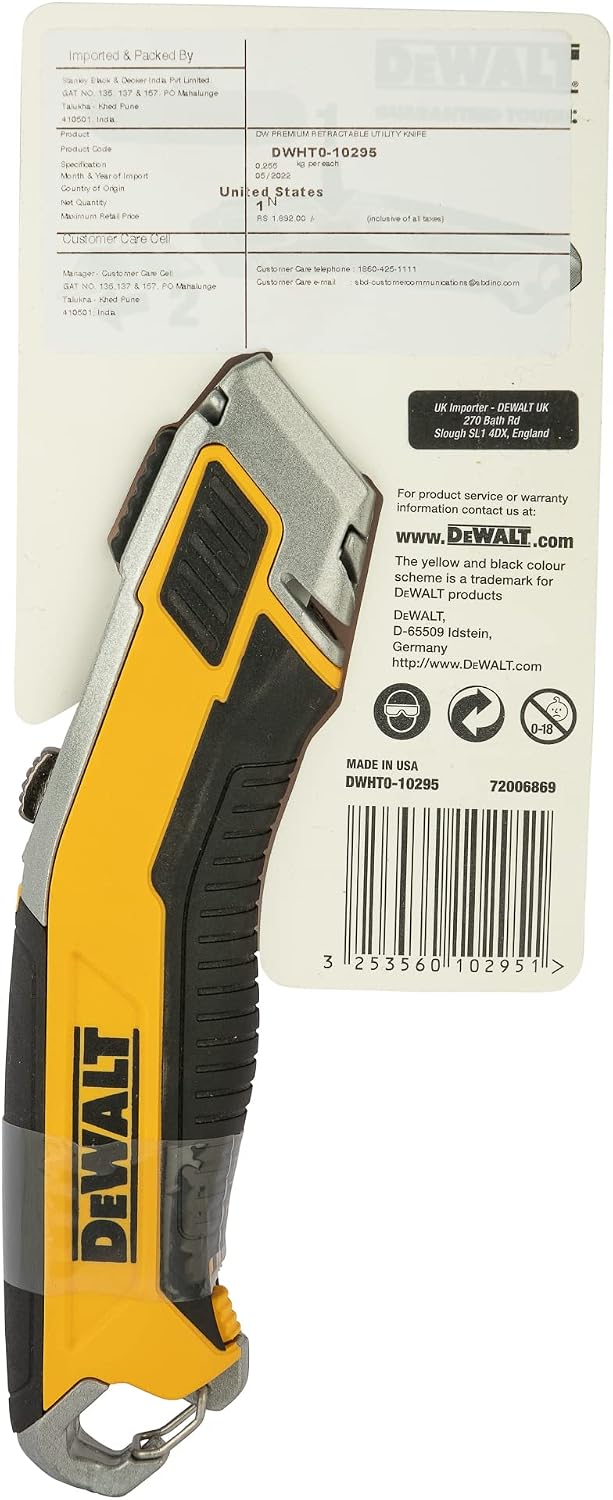 DEWALT Dewa Messer einziehb. Klinge gummiert DWHT0-10295, Black