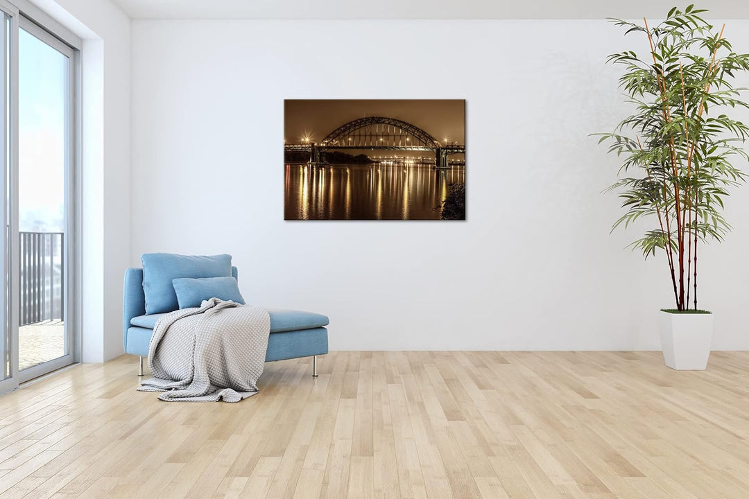deyoli elegante Brücke in Philadelphia im Format: 80x60 als Leinwandbild, Motiv fertig gerahmt auf E