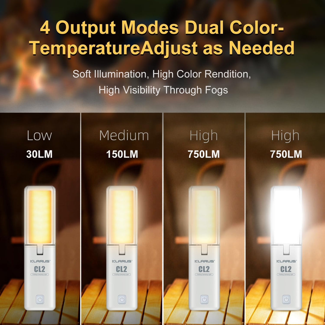KLARUS CL2 Multifunktional Campinglampe, 10400 mAh wiederaufladbare Deform Camping Licht, 750 Lumen