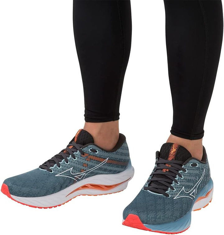 Mizuno Herren Wave Inspire 19Sneaker 44 EU Provincial Blue White Light Orange, 44 EU Provincial Blue