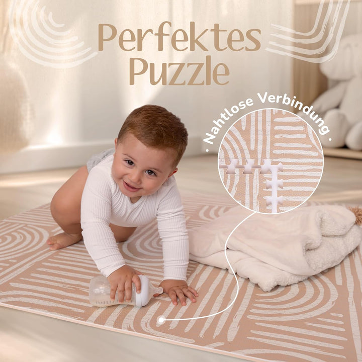 Puzzlematte Baby – Premium Krabbelmatte Baby aus EVA Schaum, Kinderteppich im zeitlosen Design, ruts