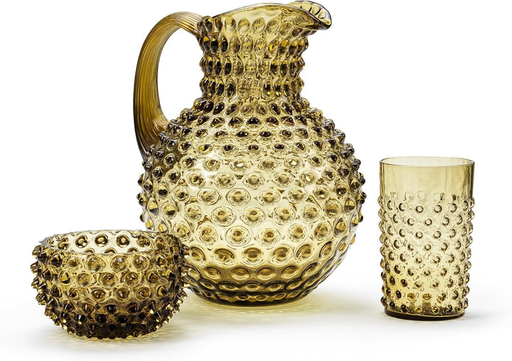 In Flore, Karaffe Caroline aus sprudelndem Kristallglas, 2 l, champagne gelb