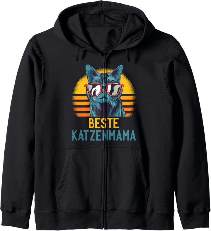 Katzenbesitzer Geschenk Katzen Frauchen Beste Katzenmama Kapuzenjacke