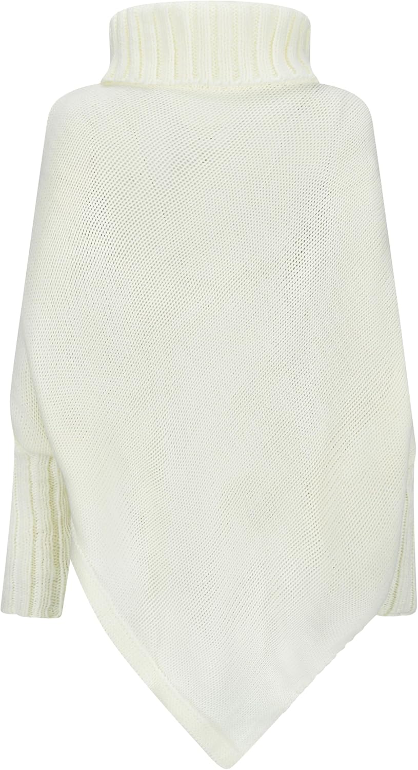 Mississhop Poncho Strick Sweatshirt Pullover Umhang Überwurf Einheitsgrösse Creme, Einheitsgrösse Cr