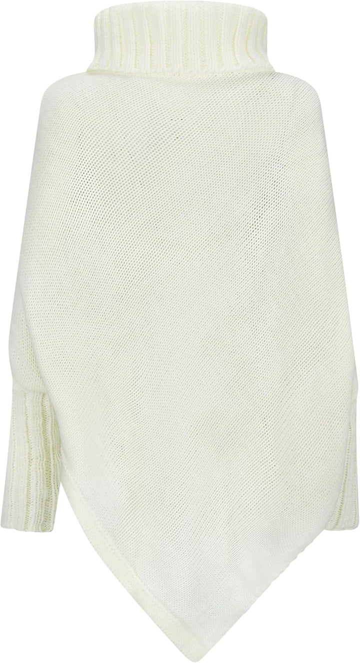 Mississhop Poncho Strick Sweatshirt Pullover Umhang Überwurf Einheitsgrösse Creme, Einheitsgrösse Cr