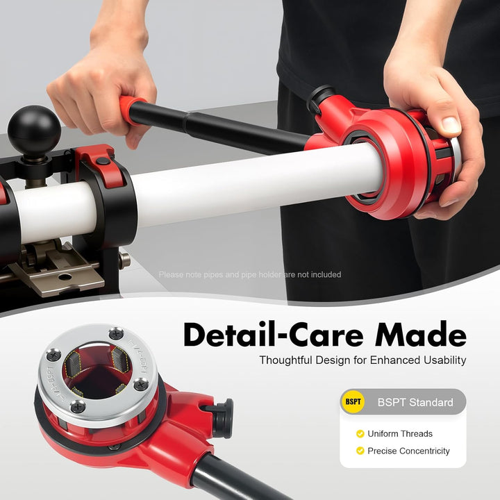 Rohrgewindeschneider Set Gewindeschneidkluppe mit 6 Matrizen 1/4", 3/8", 1/2", 3/4", 1",1-1/4", Hand