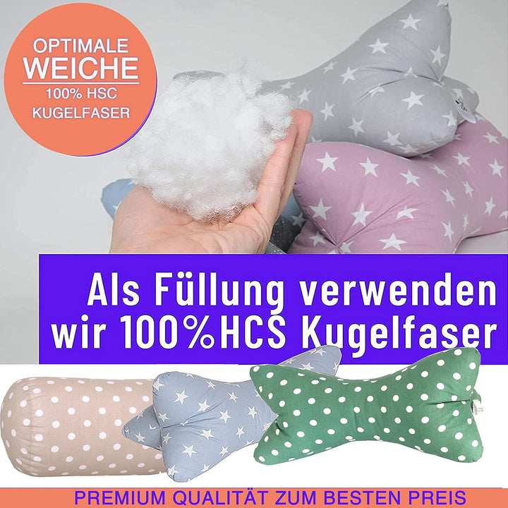 Dr. Berger Leseknochen Nackenrolle Kissen Buchkissen Fernsehkissen - 100% Baumwolle Dekokissen als B