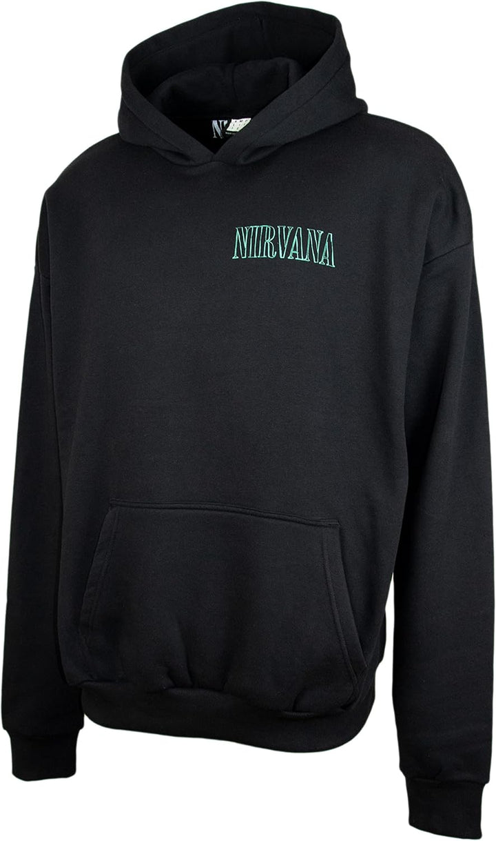 Amplified Oversized Kapuzenpullover mit Front- und Rückenprint, Schwarz, Herren, Damen, Musik, Rock-