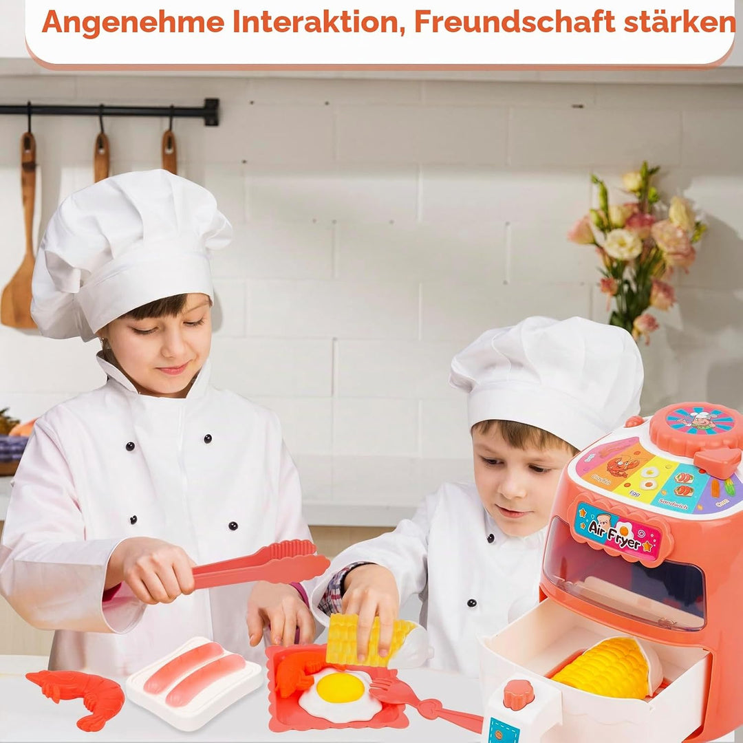 Heissluftfritteuse Spielzeug, Kinder Luftfritteusen Set, Pretend Play Air Fryer Spielzeug, Realistis