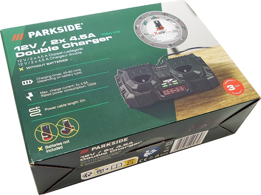 HEADNMORE® Bundle - Parkside® 12V Doppel Ladegerät 2x4,5A PDSLG 12 (ohne Akkus) +HEADNMORE® Schlüsse