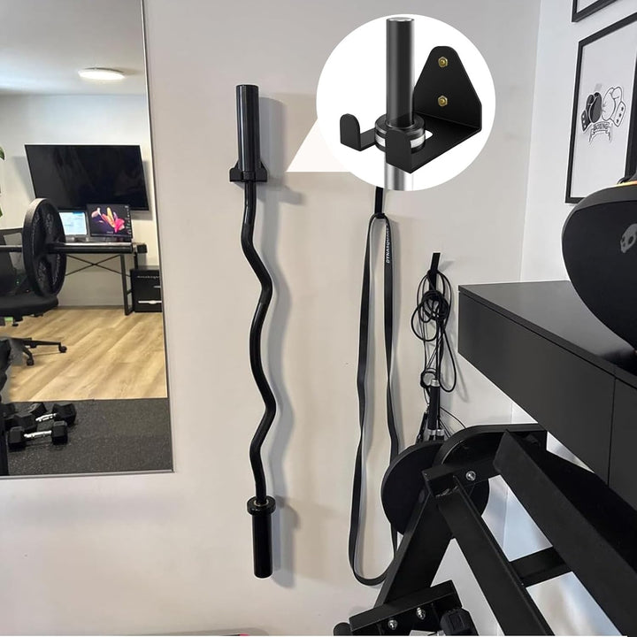 Einzelne Langhantelaufbewahrung, vertikaler Hänge-Langhantel-Rack, Wandhalterung, für olympische Lan