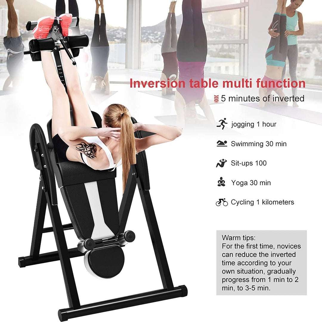DnKelar Inversionsbank, klappbarer Schwerkrafttrainer, Inversion Table mit 3 Inversionswinkel, Strec