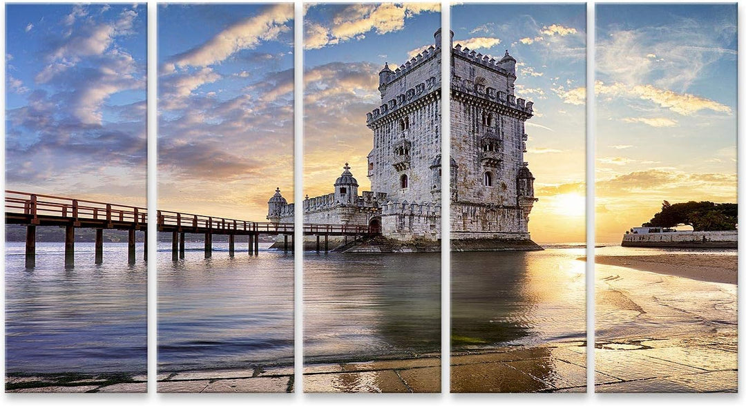 islandburner Bild auf Leinwand Lissabon Belem Turm Tejo Fluss Portugal Bilder Wandbilder Poster Lein
