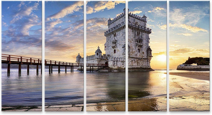 islandburner Bild auf Leinwand Lissabon Belem Turm Tejo Fluss Portugal Bilder Wandbilder Poster Lein