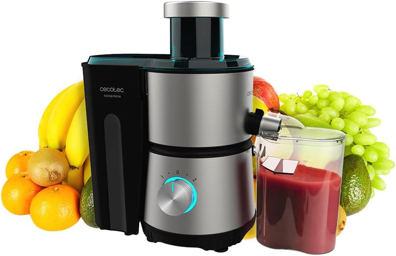 Cecotec Entsafter Juice&Fresh 400 Titan Black. 400-W Kompakt-Orbitalmixer mit schwarzer titanbeschic