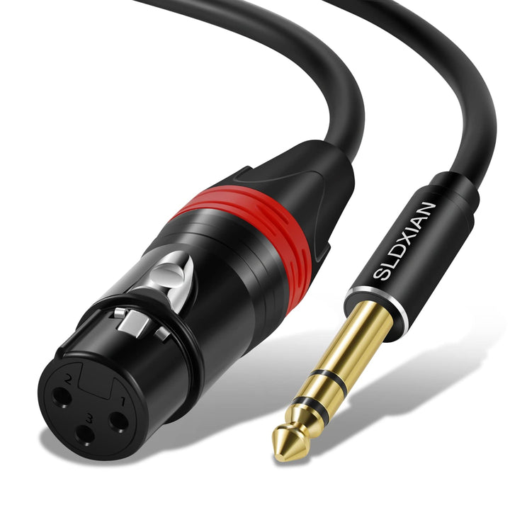 SLDXIAN 6,35mm TRS Klinke auf XLR Buchse Mikrofonkabel, 1/4 Zoll Klinke auf XLR Female Kabel (10M, F