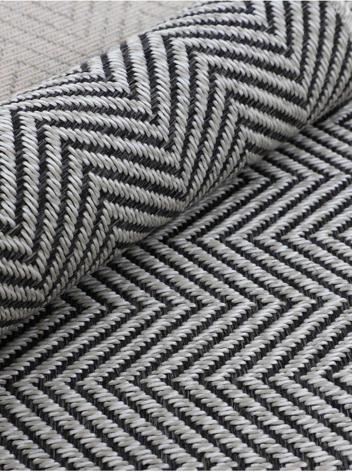 carpetfine In- und Outdoor Teppich Boho Rund Beige Flachgewebeteppich Ø 120 cm | Moderner Teppich We