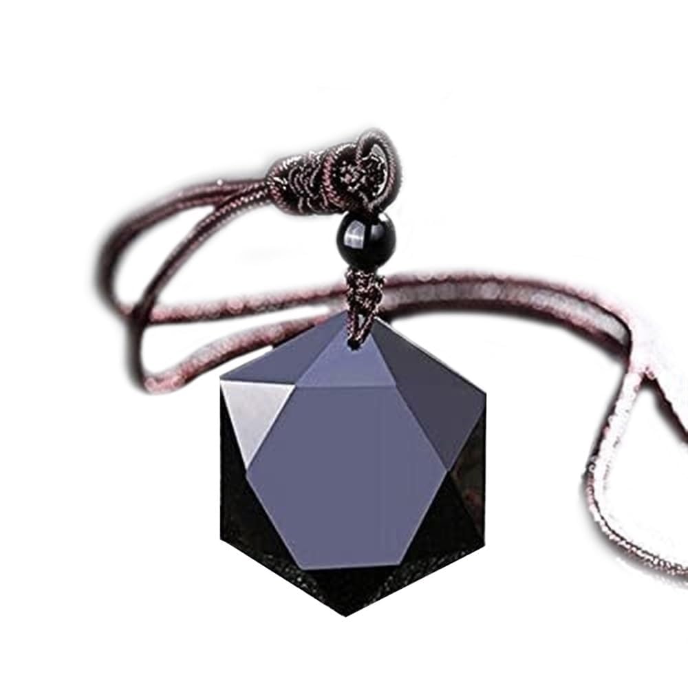 TALXMY Orgonite Anhänger Schwarz Obsidian, Stern von David Kristall Anhänger Halskette für Männer Fr