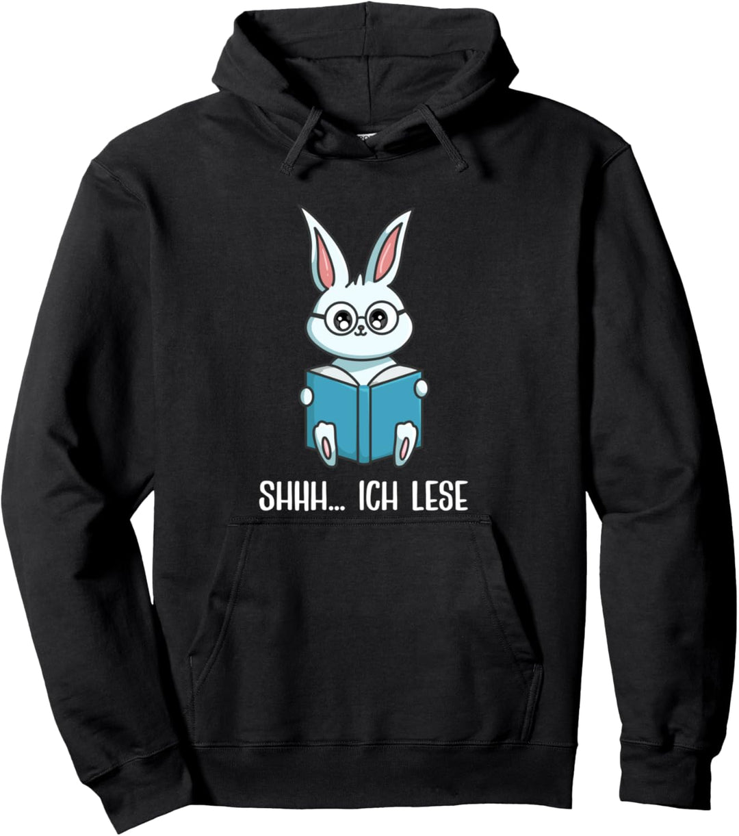 Bücherwurm und Leseratte lustig mit Hase Pullover Hoodie