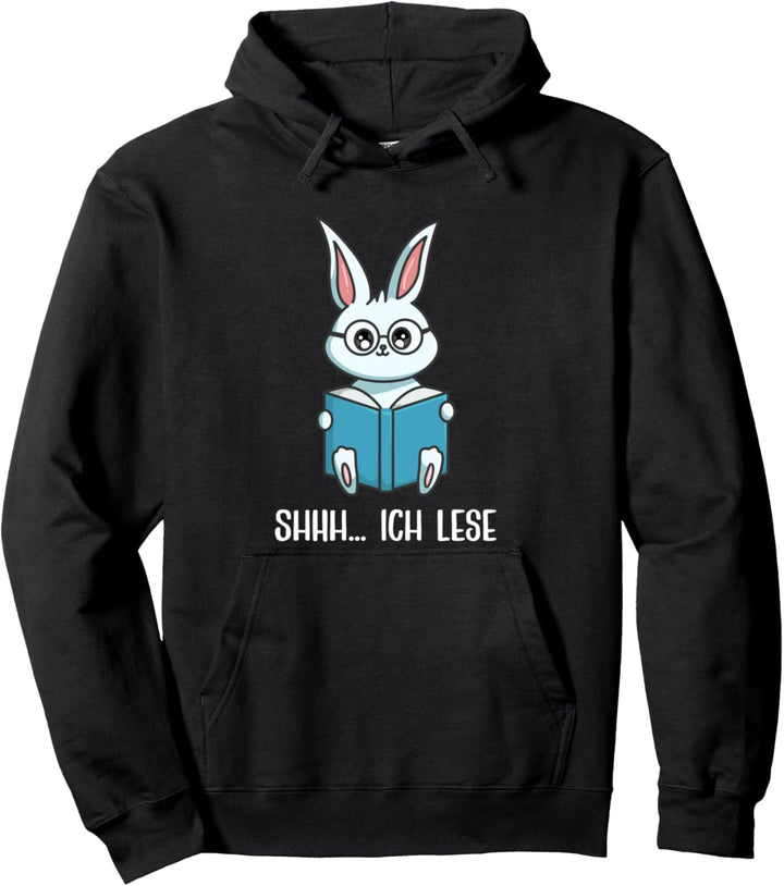 Bücherwurm und Leseratte lustig mit Hase Pullover Hoodie