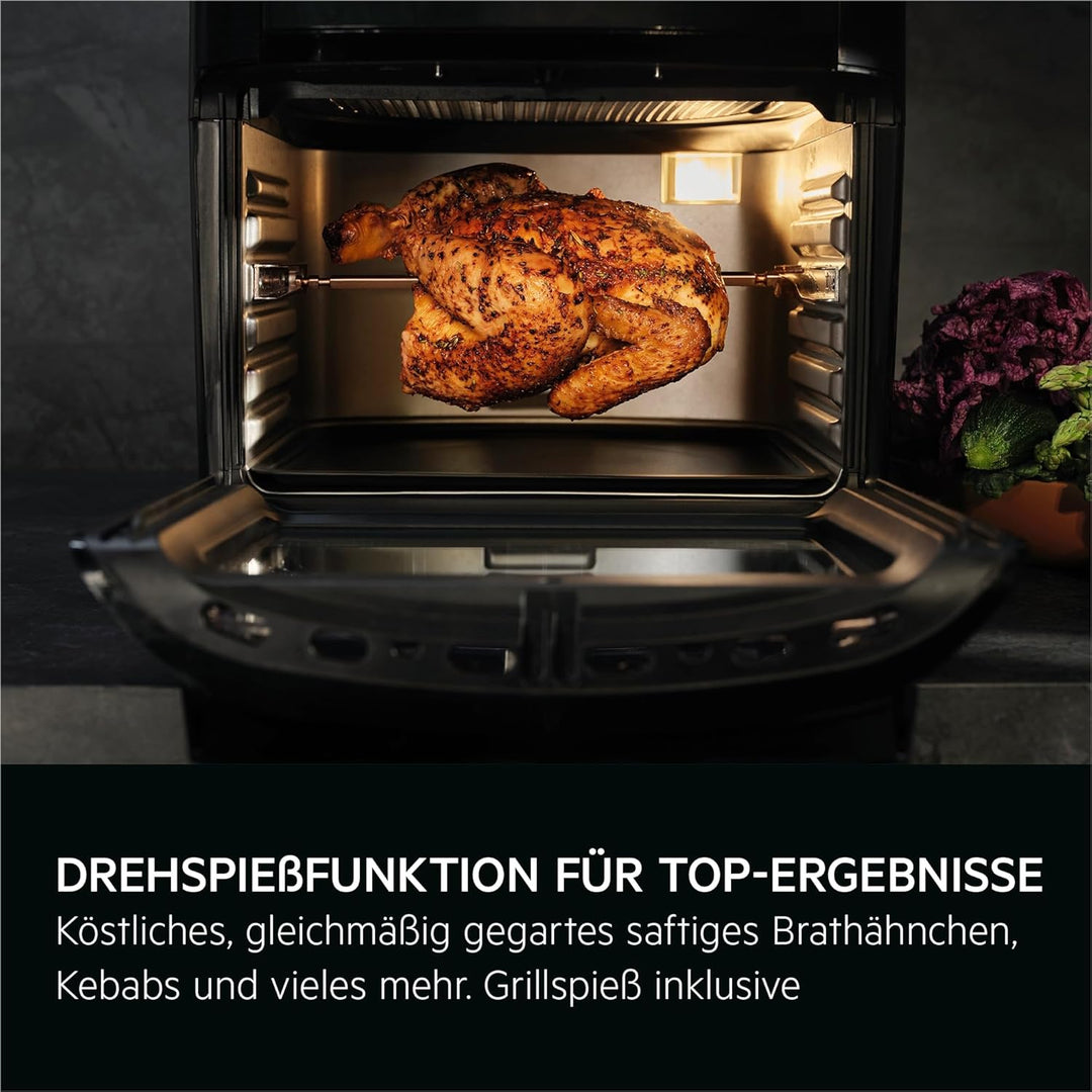 AEG Heissluftfritteuse XXL AAF12B 8000 - Multi-Combo, 12L Fassungsvermögen, 5 Kochmodi, LED-Display,