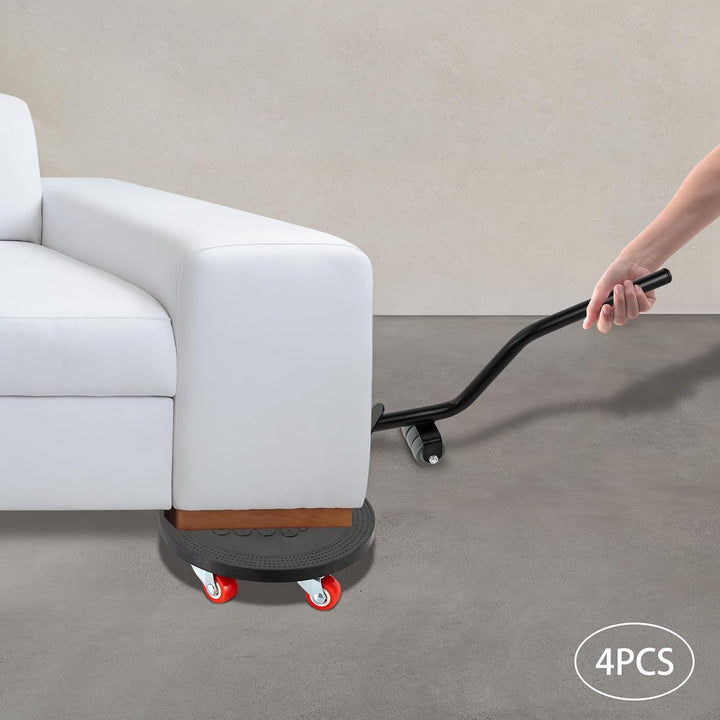 Möbel Transportrollen Set mit PVC-Rollen Maximale Tragkraft 500kg, Möbel Transporthilfe mit 4 Stück