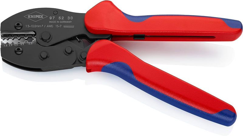 Knipex PreciForce® Crimpzange brüniert, mit Mehrkomponenten-Hüllen 220 mm 97 52 30