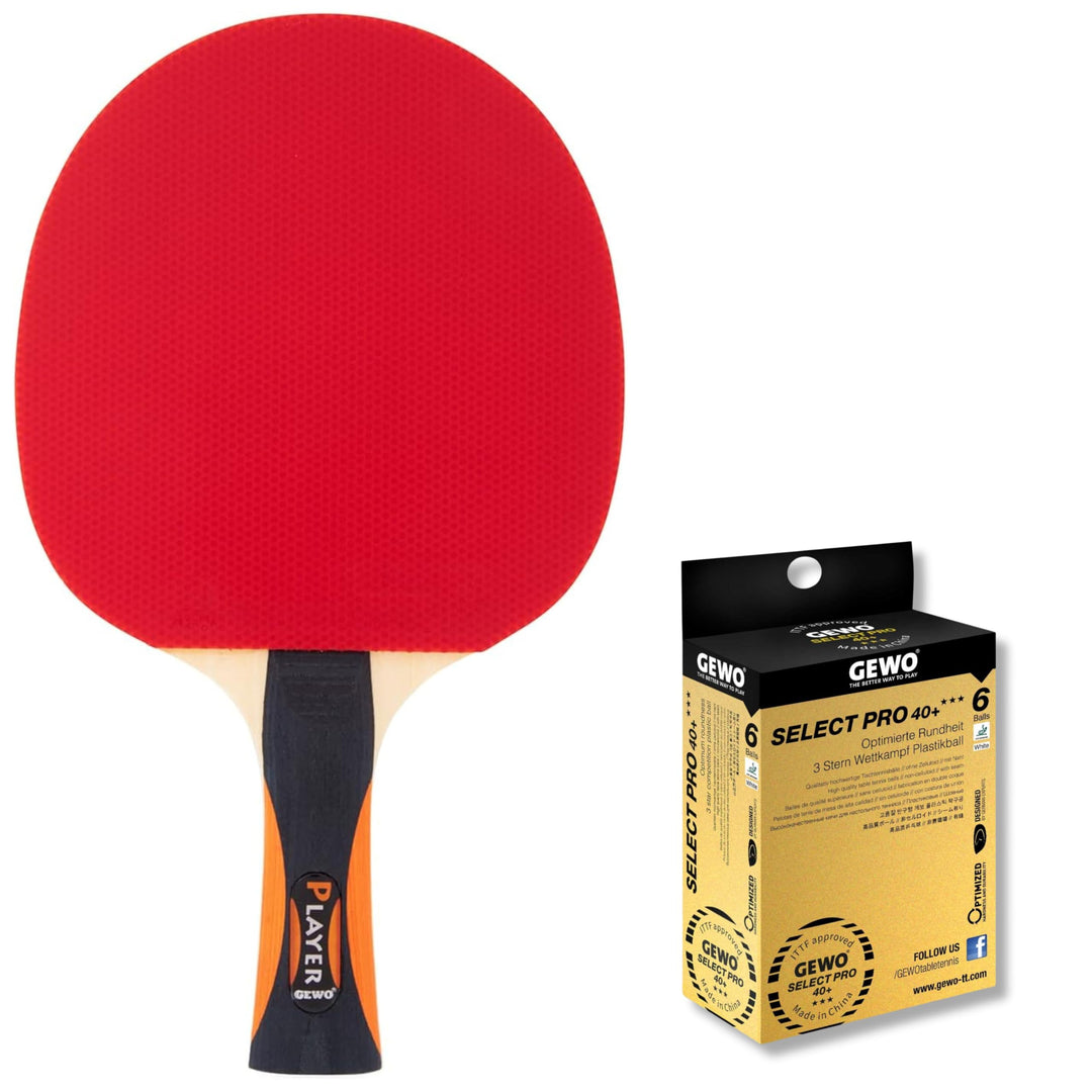 GEWO Tischtennisschläger Player - ITTF genehmigter Tischtennis Schläger - hohe Kontrolle und maximal