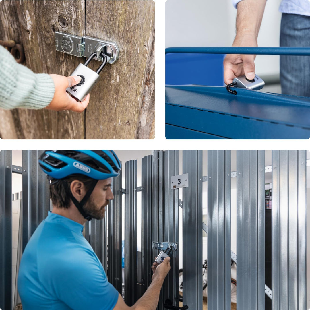 ABUS smartes Vorhängeschloss EVEROX One - schlüsselloses Öffnen auf Knopfdruck - wetterfestes Smart